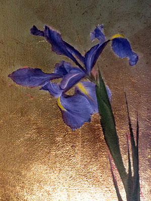 Iris pintura óleo