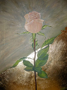 Rosa pintura óleo