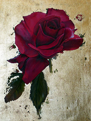 Rosa pintura óleo